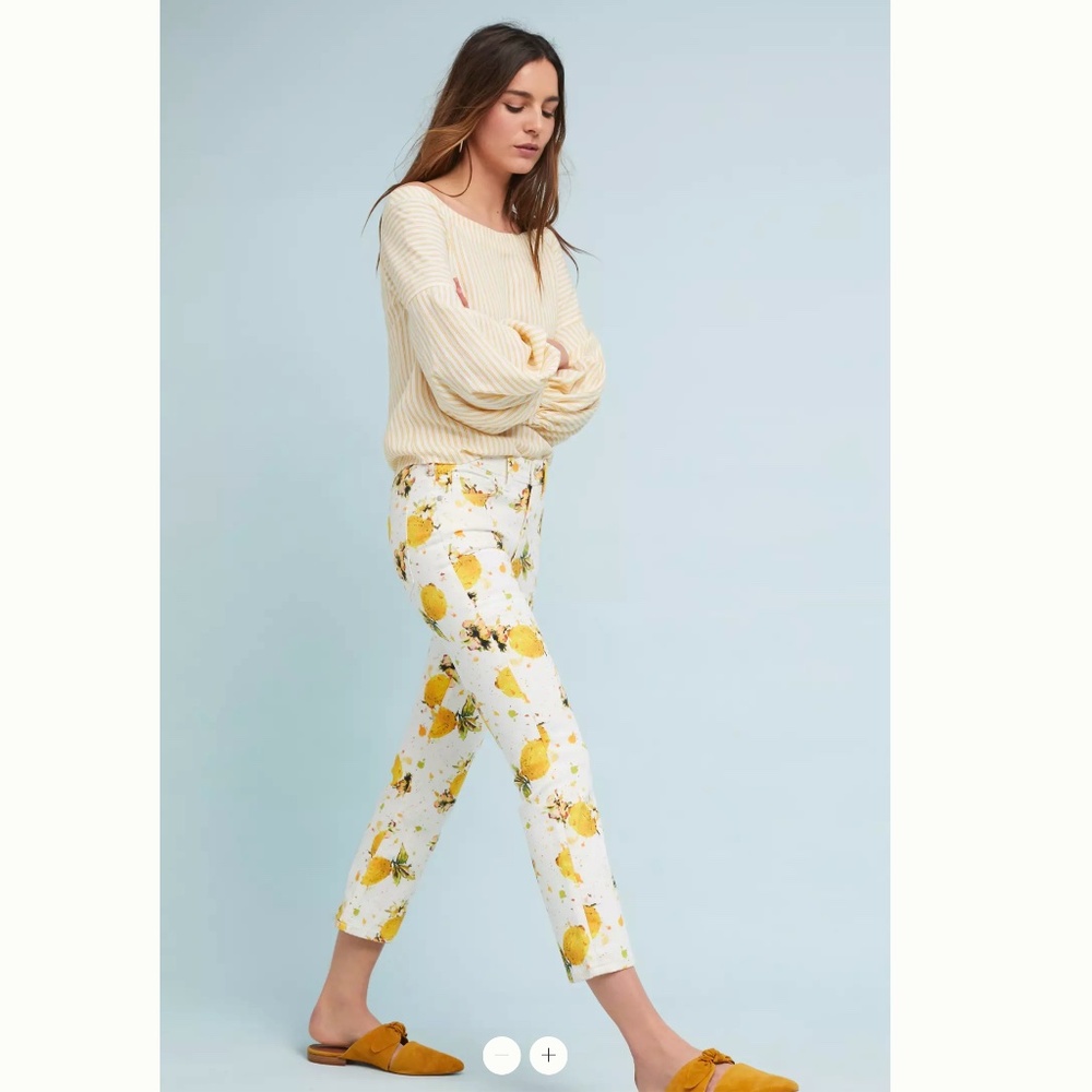 NWT Anthropologie Pilcro Lemon Grove High-Rise Cropped Jeans, sz 26